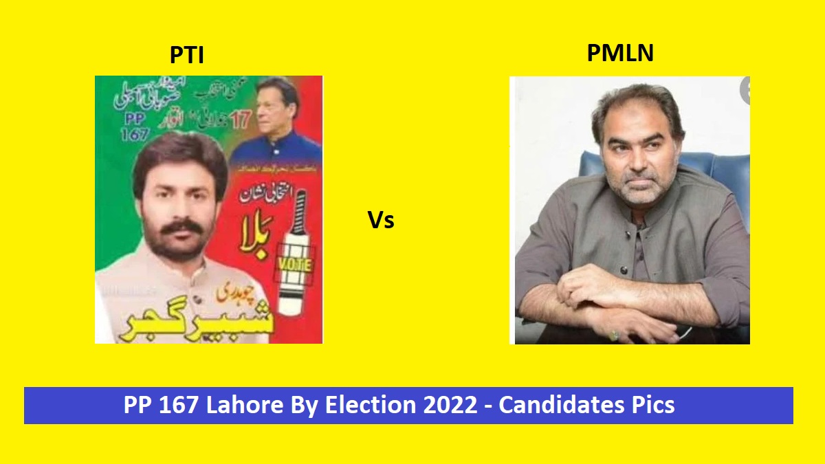 PP 167 Lahore By Election 2022 PMLN and PTI Candidates Pics