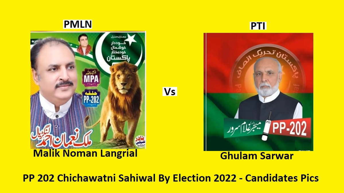 PP 202 Chichawatni Sahiwal By Election 2022 Candidates Pics