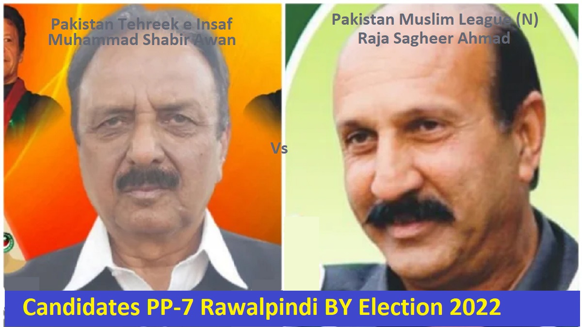 PP 7 Rawalpindi By Election Candidate Pics - PTI PMLN TLP Votes