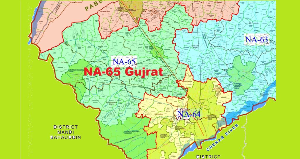 NA 65 Gujrat New Halqabandi Map 2024