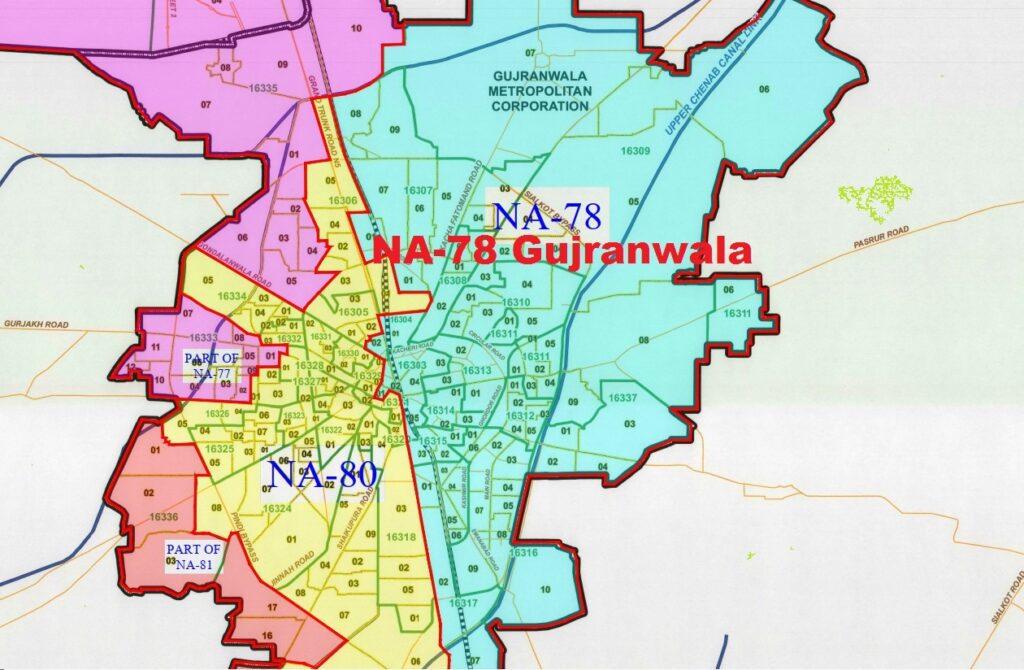 NA 78 Gujranwala New Halqabandi Map 2024