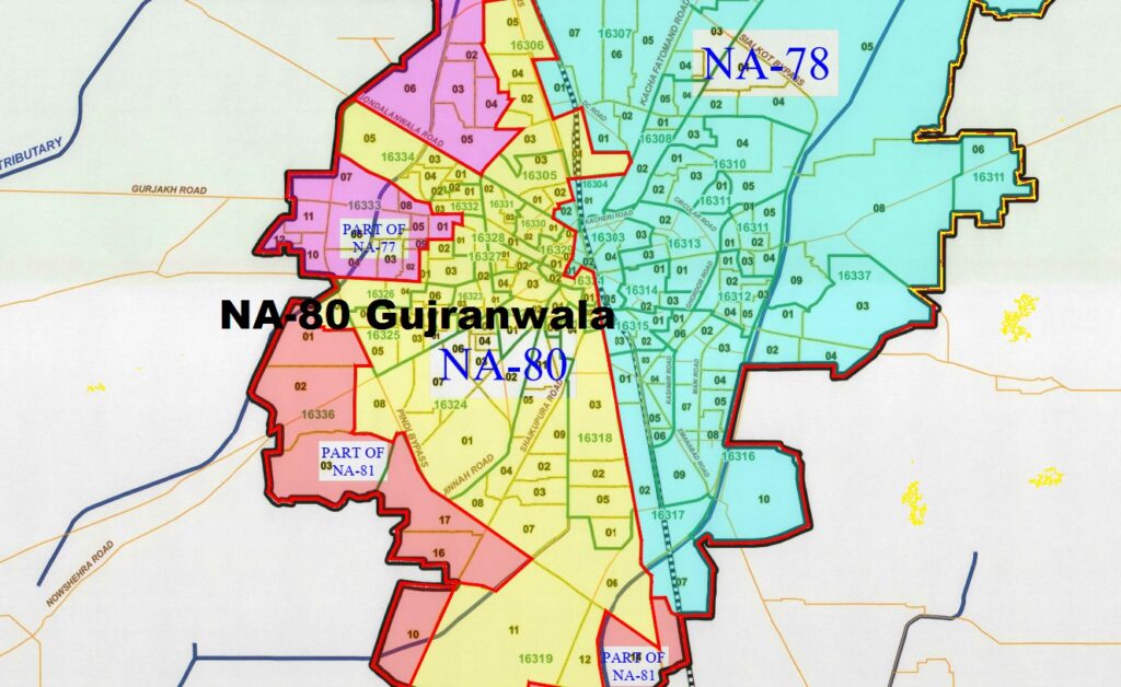 NA 80 Gujranwala New Halqabandi Map 2024