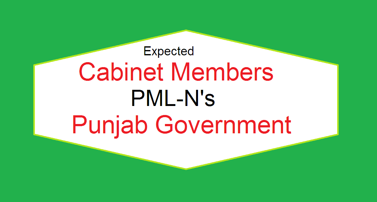 Expected Cabinet Members of PML Ns Punjab Government
