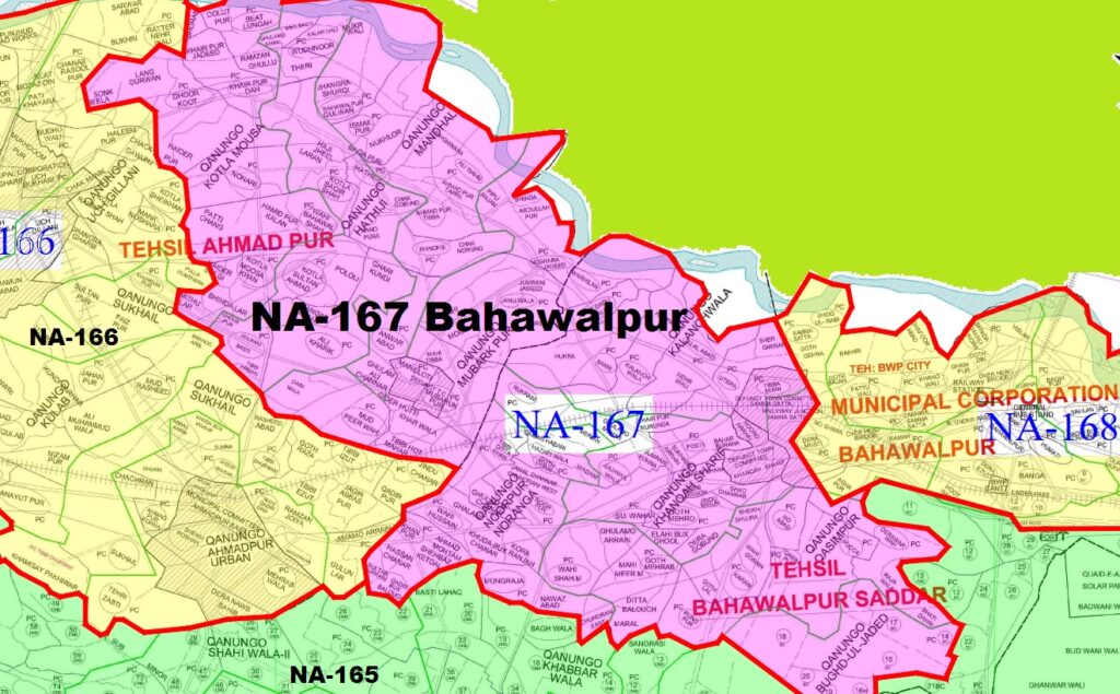 NA 167 Bahawalpur New Halqabandi Map 2024
