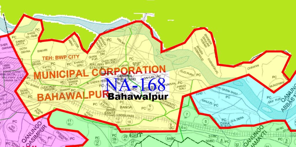 NA 168 Bahawalpur New Halqabandi Map 2024