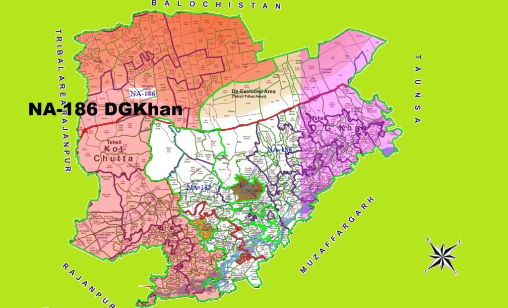 NA 186 D G Khan New Halqabandi Map 2024