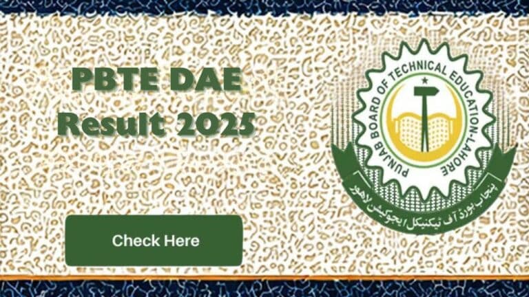 PBTE Lahore Board DAE Result Annual 2025 – Check Online